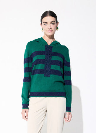 Jersey Rayas Capucha Verde-Azul Lola Casademunt