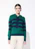 Jersey Rayas Capucha Verde-Azul Lola Casademunt