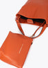 Shopper Efecto Piel con Pompones a Contraste Naranja Lola Casademunt