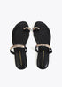 Zapato Plano en Tejido Tipo Grosgrain con Pieza Logotipada Negro Lola Casademunt LS2605056