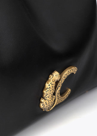 Shopper Efecto Piel Asa Doble Negro Lola Casademunt