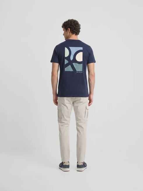 Silbon Camiseta Poster Raquetas Azul Marino