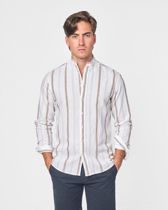 Camisa Cuello Mao Rustico Rayas 016284 Spagnolo