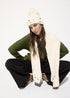 Gorro Tipo Punto con Perlas y Cristales Crudo LF2607026