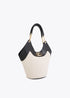 Shopper Desestructurado Efecto Piel y Canvas Bicolor Crudo-Negro Lola Casademunt LS2604035