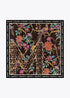 Pañuelo M y Estampado Floral 90x90cm Negro-Naranja Lola Casademunt