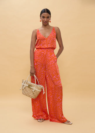 Top Lencero Estampado Manchas Rosa-Naranja Lola Casademunt LS2615075