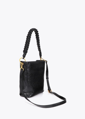 Hobo con Detalle Asa Trenzada Negro LF2604027
