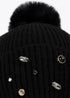 Gorro Tipo Punto con Perlas y Cristales Negro LF2607026