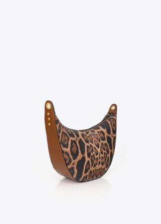 Bandolera Animal Print con Asa Logo Troquelado Marron-Negro LF2604017
