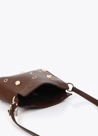 Bandolera Efecto Piel Multi Tachas Marron Lola Casademunt