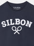 Silbon Camiseta Raquetas Lettering Azul Marino