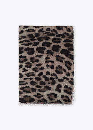 Fular Animal Print Degradado 100x200cm Crudo-Rojo Lola Casademunt