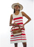 Bandolera con Solapa Efecto Piel Bicolor Crudo-Marron Lola Casademunt LS2604037