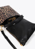 Bandolera con Cierre Solapa y Logo Leopardo Marron-Negro LF2604083