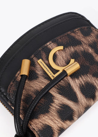 Monedero Efecto Piel Animal Print con Detalles en Efecto Piel Negro-Marron LF2612012