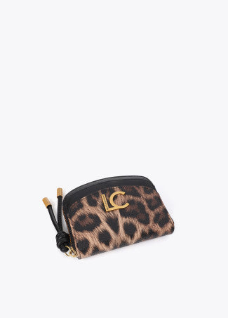 Monedero Efecto Piel Animal Print con Detalles en Efecto Piel Negro-Marron LF2612012