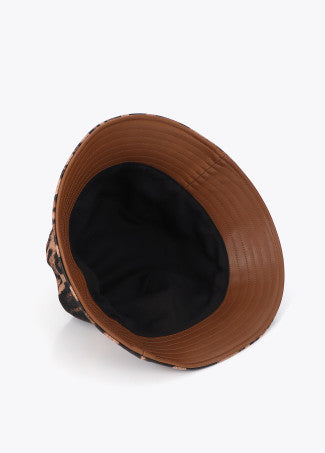 Bucket Combinado en Estampado Animal Print y Ecopiel Marron-Marron LF2607024
