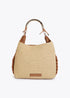 Shopper Combinado Efecto Rafia Asa Troquelada Logo Crudo Lola Casademunt LS2604056
