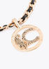 Collar Corto Cadena Pasada con Logo Lc Animal Metal-Negro Lola Casademunt