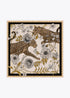 Pañuelo Tigres y Flores 90x90cm Crudo-Negro Lola Casademunt