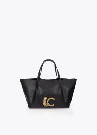 Bandolera Efecto Piel Asa Doble Negro Lola Casademunt