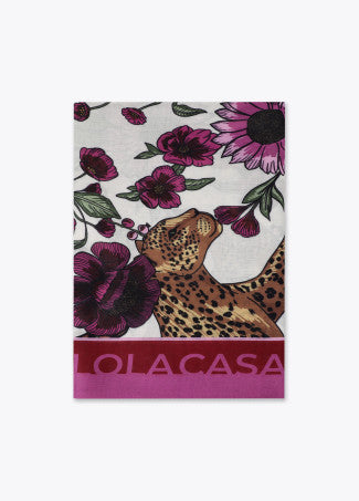 Fular Tigres y Flores 100x200cm Rosa-Crudo LF2607038
