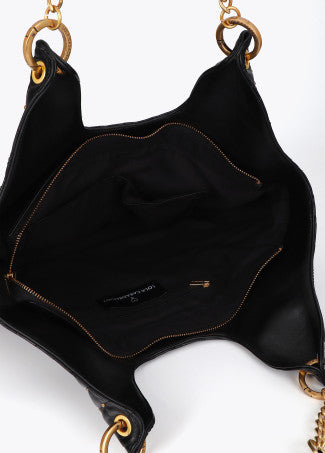 Shopper Acolchada con Mini Tachas Negro LF2604023