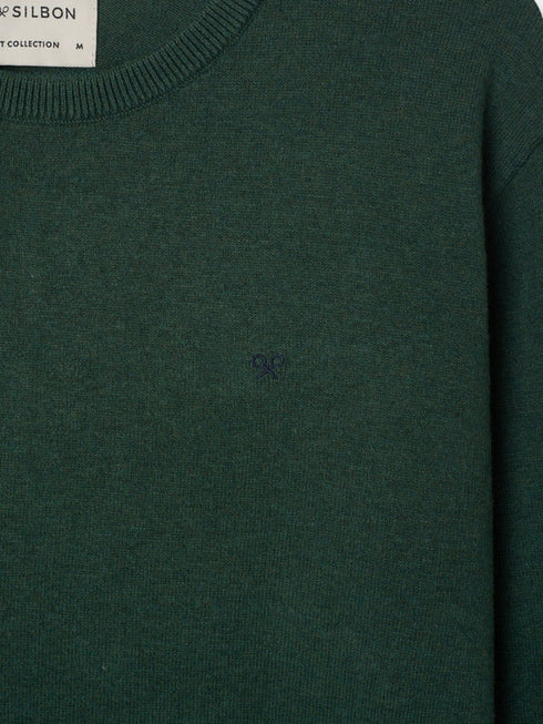 Silbon Jersey Cuello Redondo Verde Oscuro