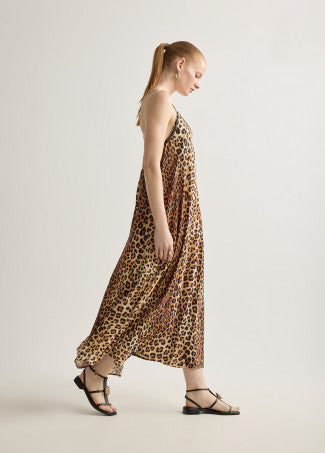 Vestido Largo Tirantes Animal Print Marron-Multicol Lola Casademunt LS2616004