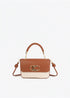 Bandolera con Solapa Efecto Piel Bicolor Crudo-Marron Lola Casademunt LS2604037