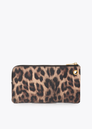 Monedero Doble Efecto Piel Animal Print y Piel Negro-Marron LF2612014