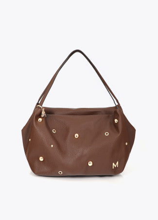 Shopper Efecto Piel Multi Tachas Marron Lola Casademunt