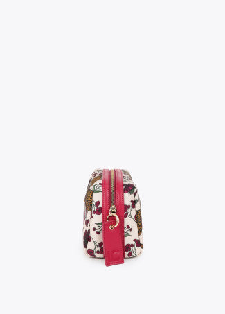 Neceser Nylon Estampado Tigres y Flores Crudo-Rosa LF2612010