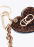 Llavero Corazón Animal Print y Cadena Marron Lola Casademunt