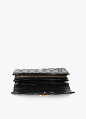 Billetero Efecto Piel Acolchada con Mini Tachas Negro LF2612004
