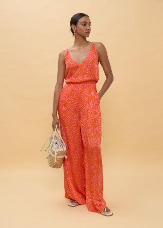Pantalón Estampado Manchas Rosa-Naranja Lola Casademunt LS2614003