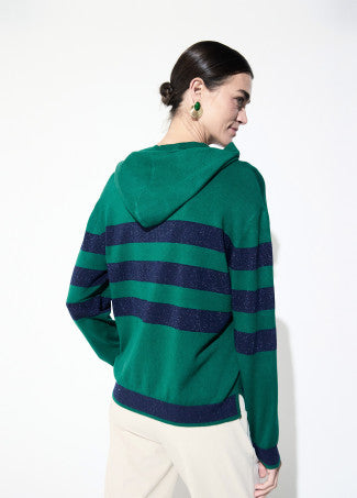 Jersey Rayas Capucha Verde-Azul Lola Casademunt