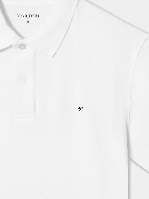 Silbon Polo Clasico Liso Blanco