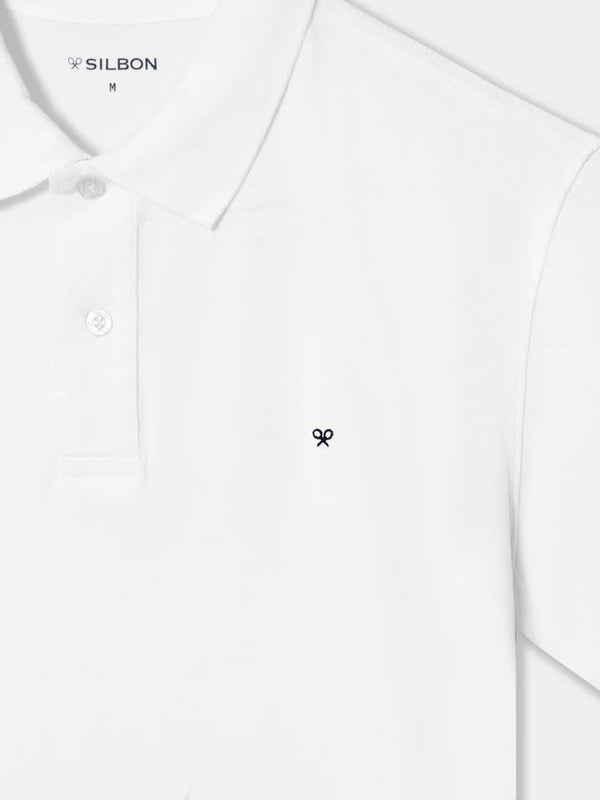 Silbon Polo Clasico Liso Blanco