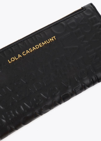 Billetero Básico Logo Pespunte Negro Lola Casademunt