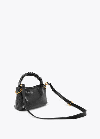 Bandolera Pequeña con Detalle de Asa Trenzada Negro LF2604028
