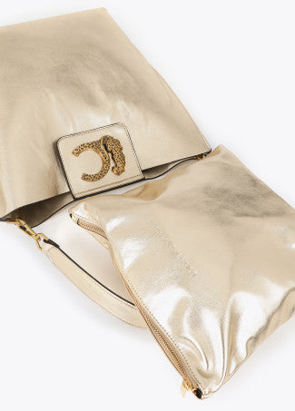 Shopper con Cierre Solapa y Logo Leopardo Dorado Lola Casademunt