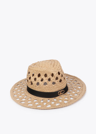 Sombrero Bicolor con Tira Personalizada Crudo-Negro Lola Casademunt LS2607021
