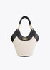 Shopper Desestructurado Efecto Piel y Canvas Bicolor Crudo-Negro Lola Casademunt LS2604035