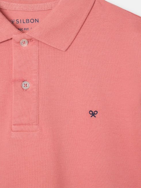 Silbon Polo Clasico Liso Coral
