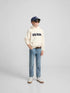 Silbon Sudadera Kids Capucha Parche Contraste Crema