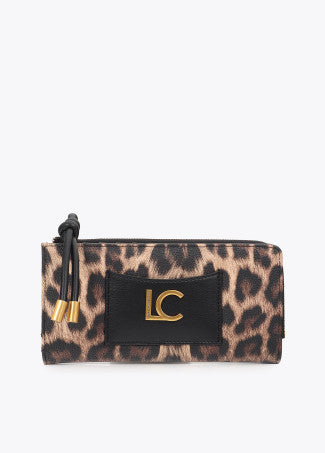 Billetero Efecto Piel Animal Print con Bolsillo Delantero Efecto Piel Negro-Marron LF2612013