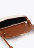 Bandolera con Solapa Efecto Piel Bicolor Crudo-Marron Lola Casademunt LS2604037