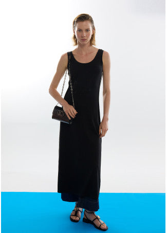 Vestido Rosco Cintas Laterales Negro Lola Casademunt LS2616148